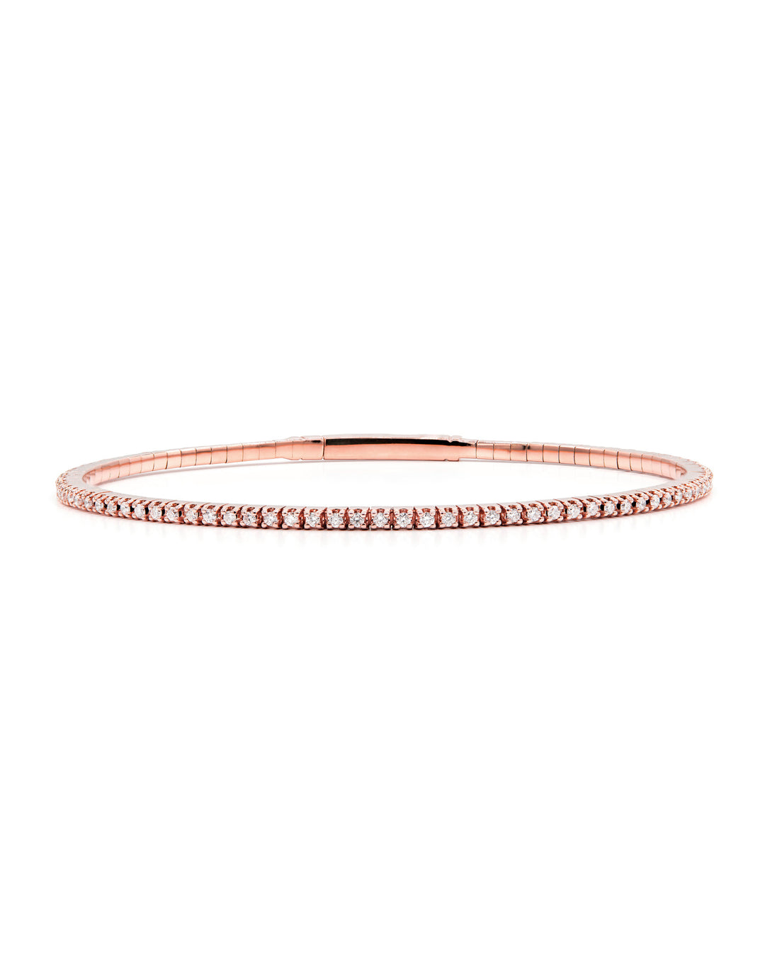 Víya Full Eternity Round Diamond Flex Bangle 0.7 Carat Rose Gold 14K