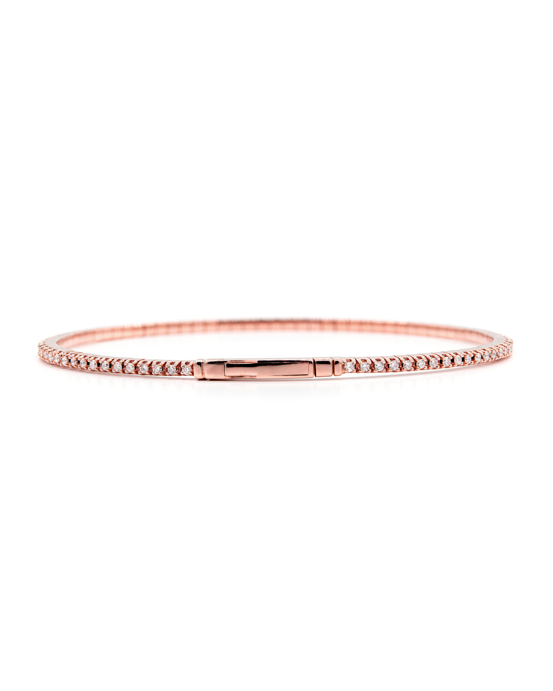 Víya Full Eternity Round Diamond Flex Bangle 0.7 Carat Rose Gold 14K