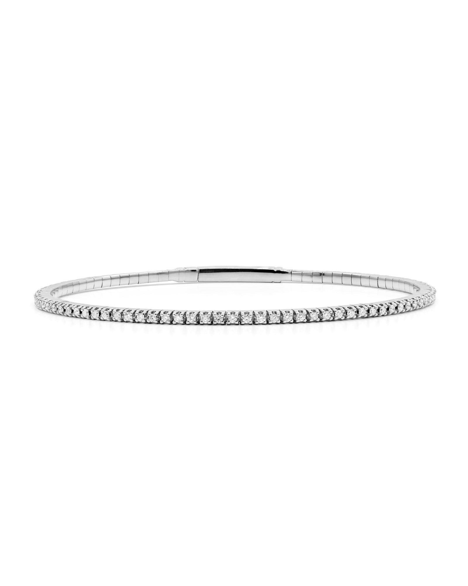 Víya Full Eternity Round Diamond Flex Bangle 0.7 Carat White Gold 14K