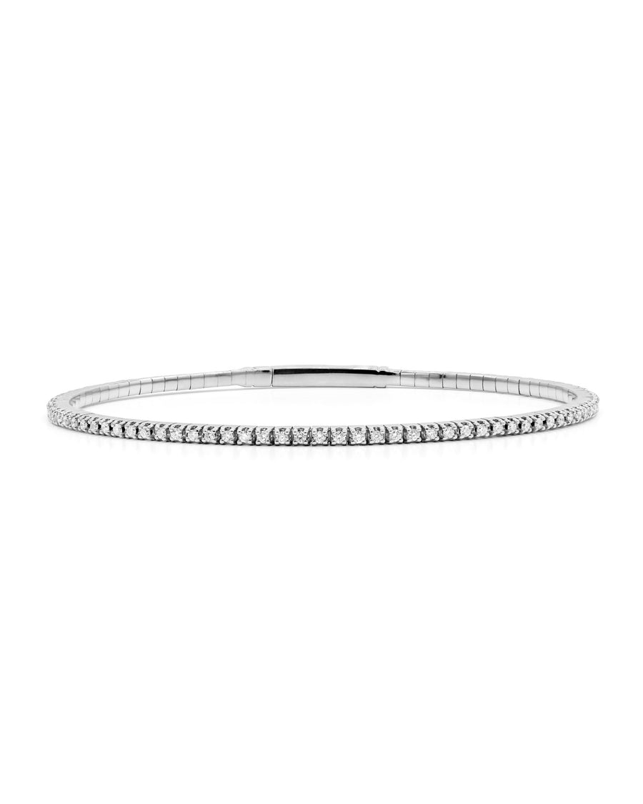 Víya Full Eternity Round Diamond Flex Bangle 0.7 Carat White Gold 14K