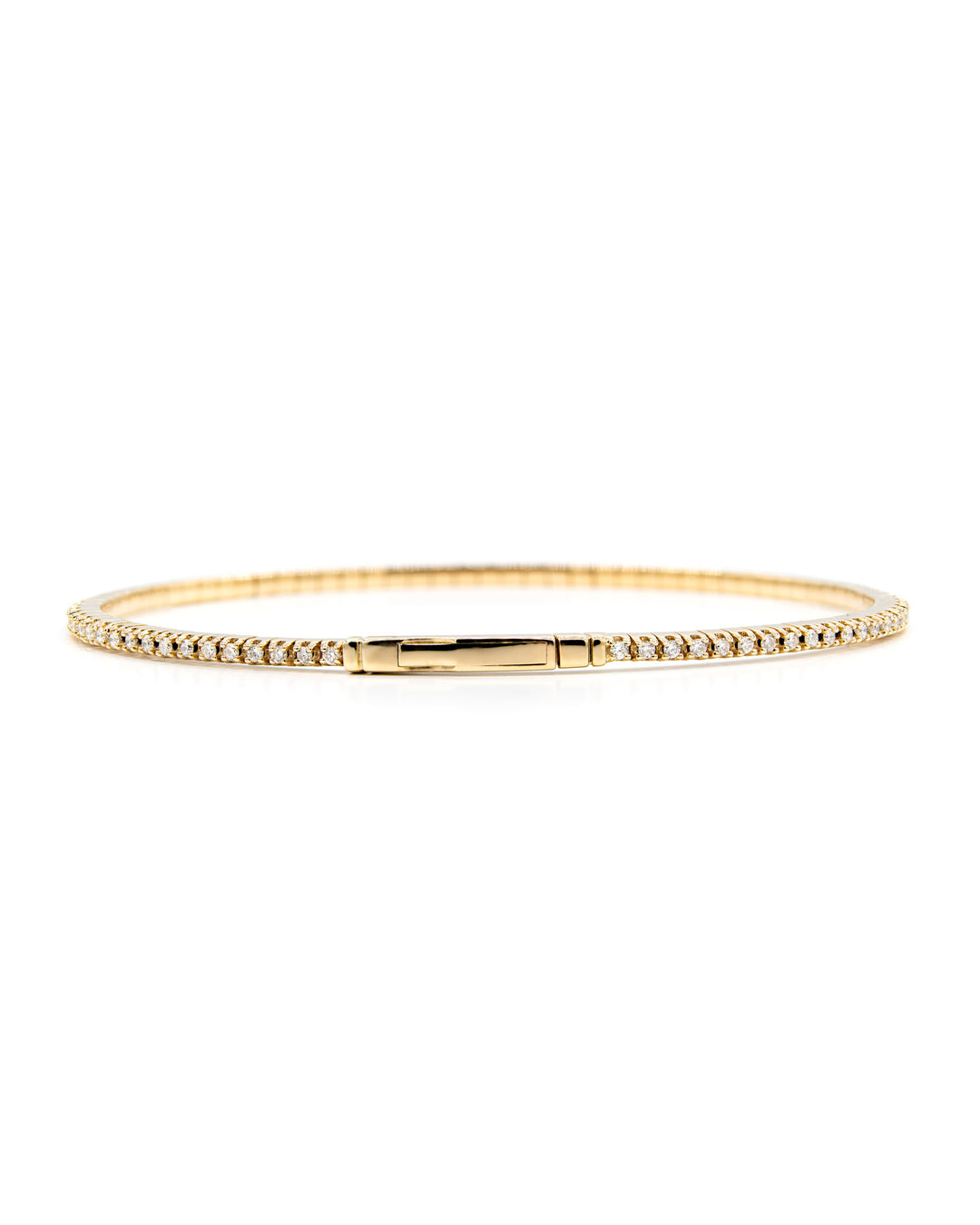Víya Full Eternity Round Diamond Flex Bangle 0.7 Carat Yellow Gold 14K