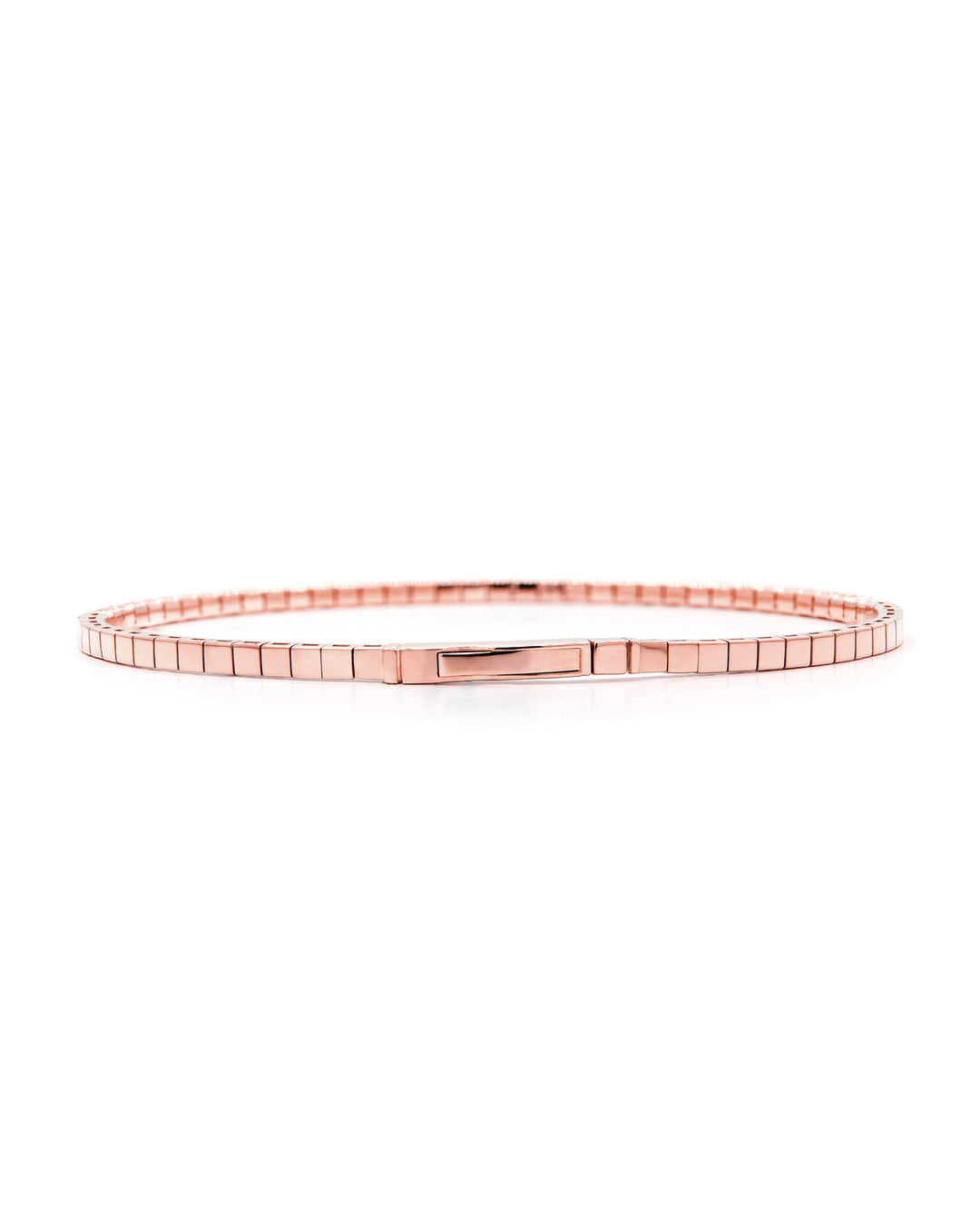 Víya Half Eternity Round Diamond Flex Bangle 2 Carat Rose Gold 14K