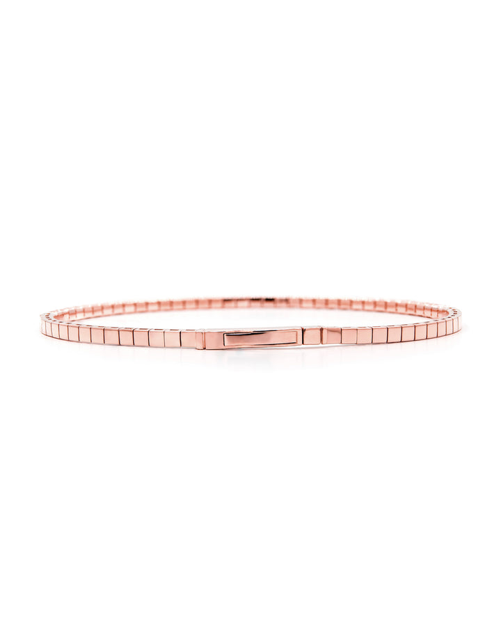 Víya Half Eternity Round Diamond Flex Bangle 2 Carat Rose Gold 14K