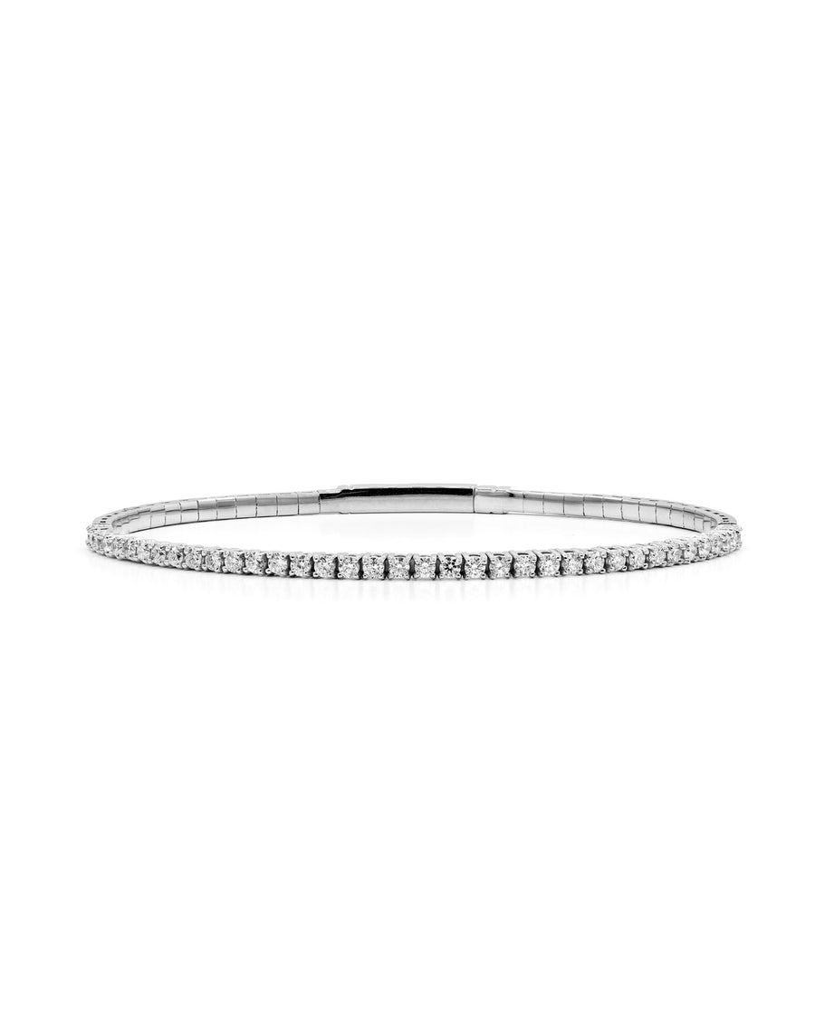 Víya Half Eternity Round Diamond Flex Bangle 1 Carat White Gold 14K