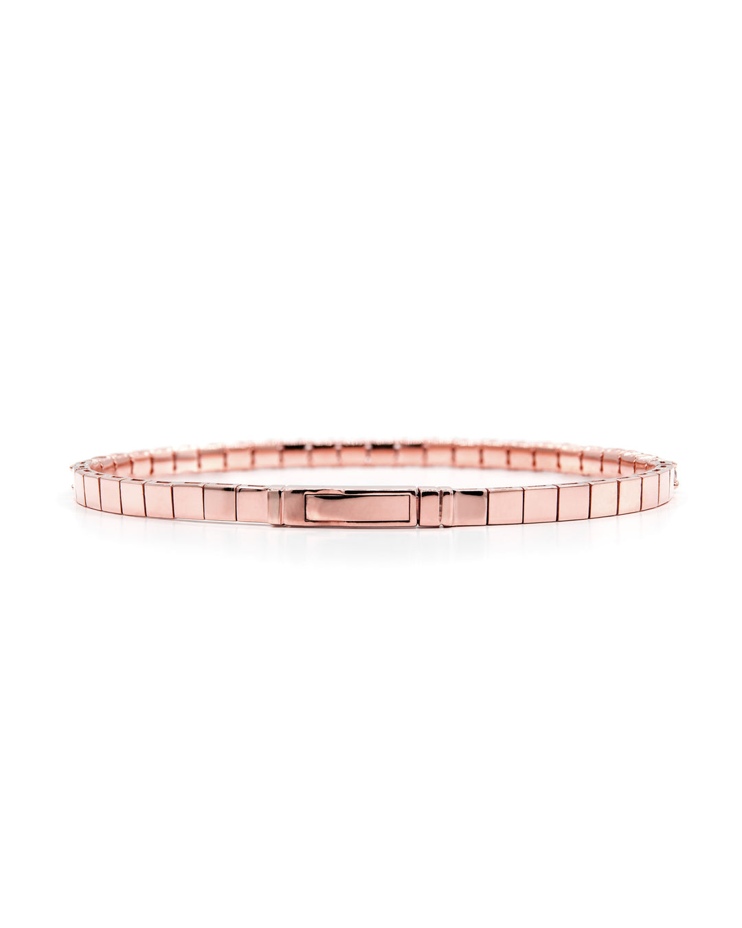 Víya Half Eternity Round Diamond Flex Bangle 2 Carat Rose Gold 14K