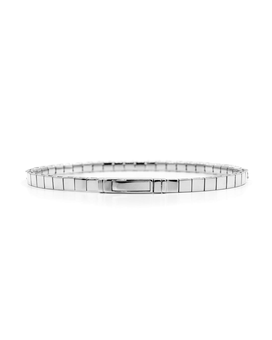 Víya Half Eternity Round Diamond Flex Bangle 2 Carat White Gold 14K