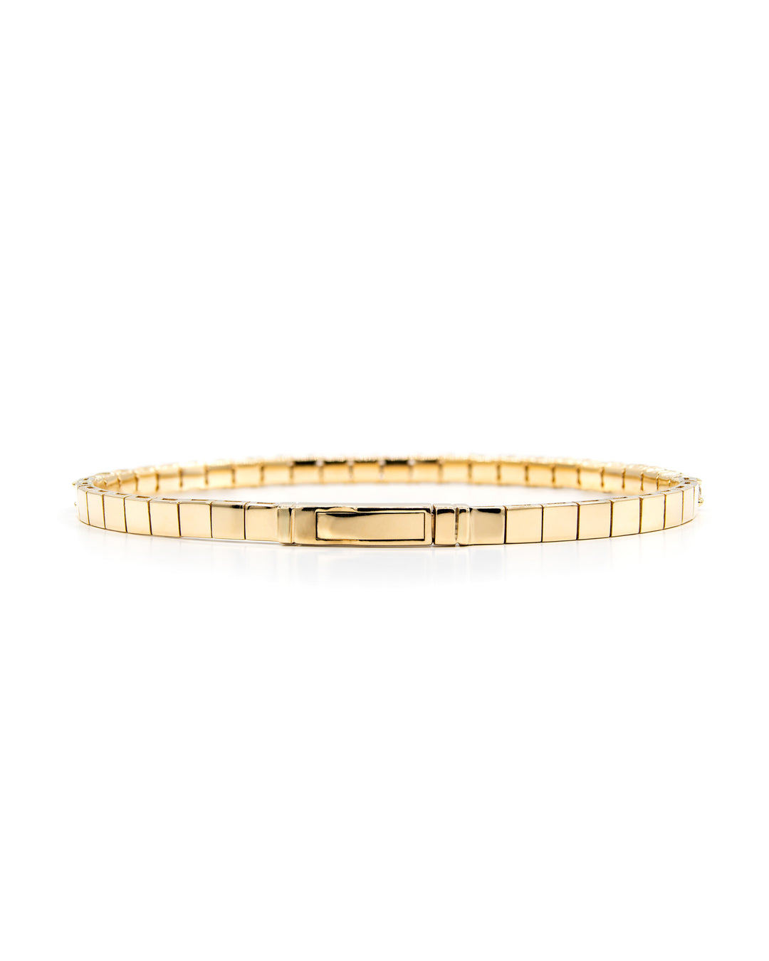 Víya Half Eternity Round Diamond Flex Bangle 2 Carat Yellow Gold 14K
