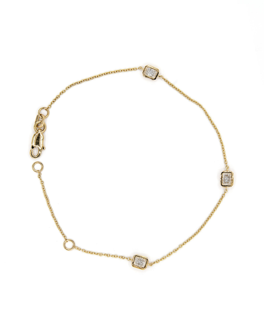 Víya Radiant Shape Diamond Bezel Tennis Bracelet Yellow Gold 14K