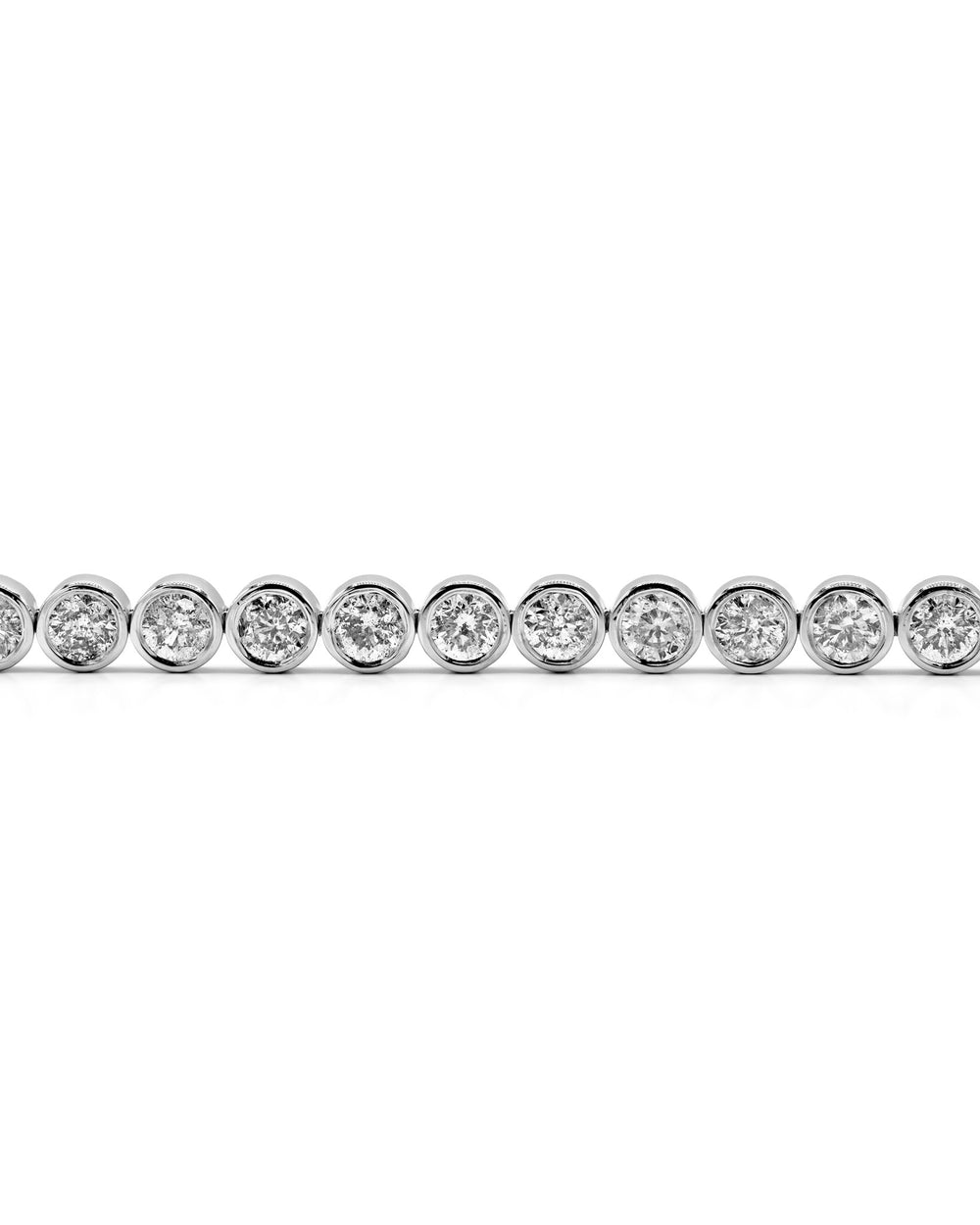Round Diamond Bezel Tennis Bracelet White Gold