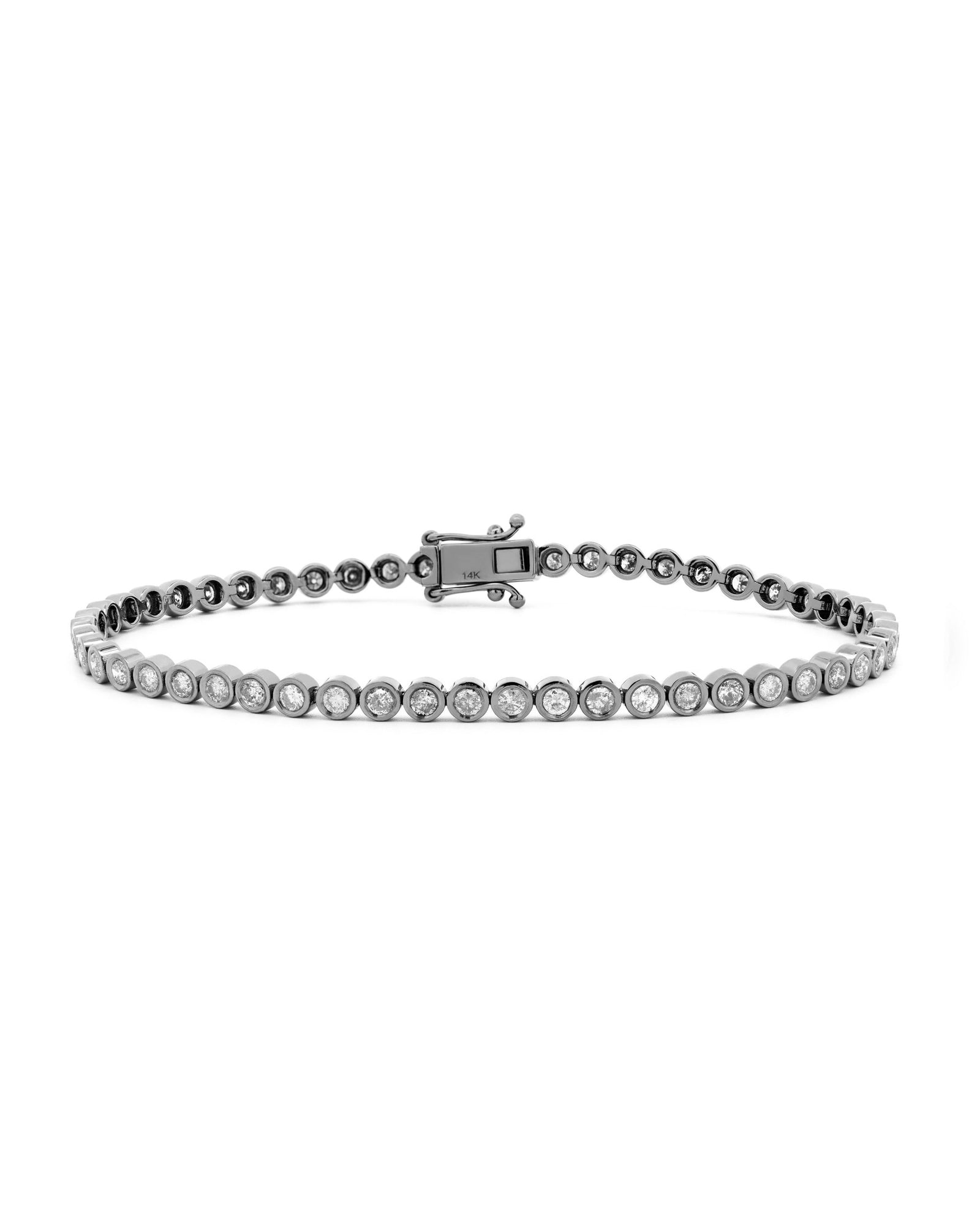 Diamond Bezel Black Gold Tennis Bracelet