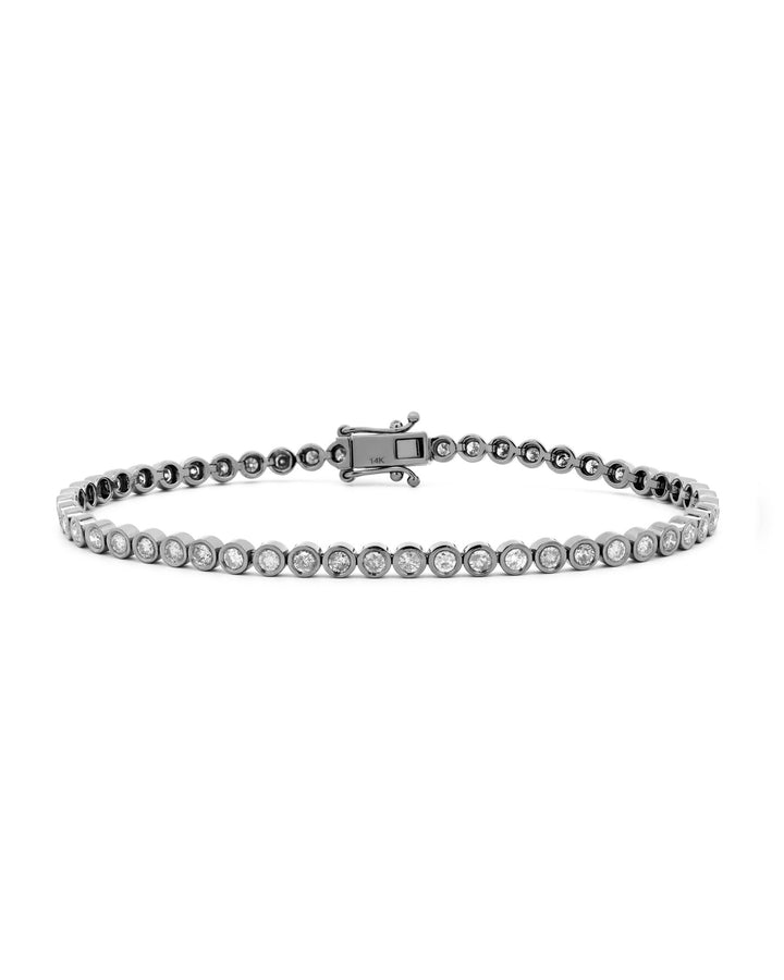 Diamond Bezel Black Gold Tennis Bracelet