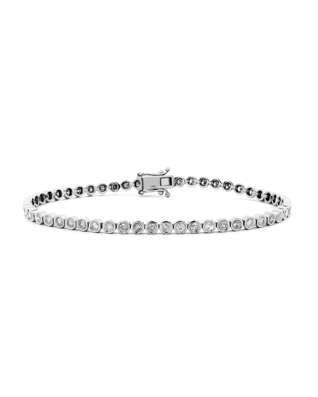 Diamond Bezel White Gold Tennis Bracelet