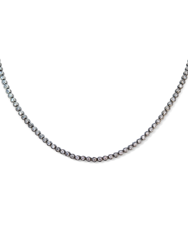 Moonrock Grey Diamond Tennis Necklace | Víya