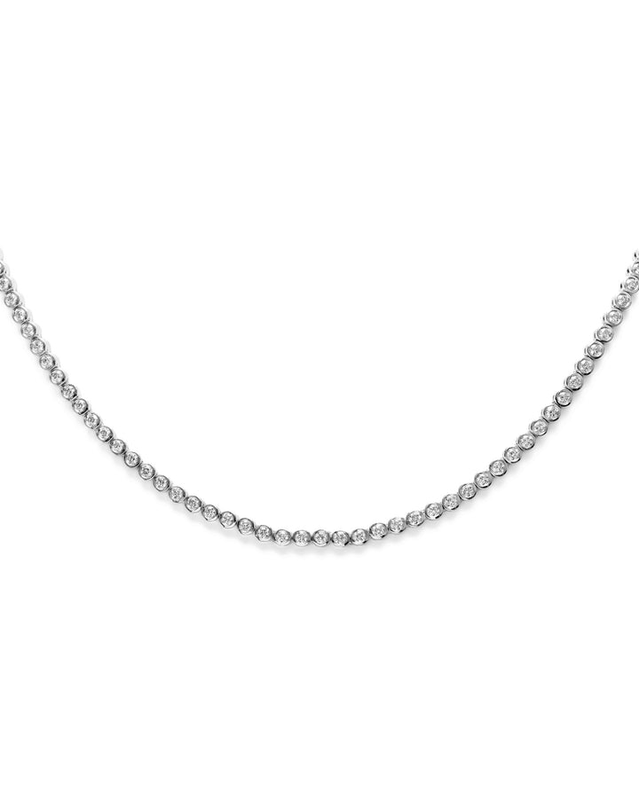 Bezel Diamond Tennis Necklace | Víya