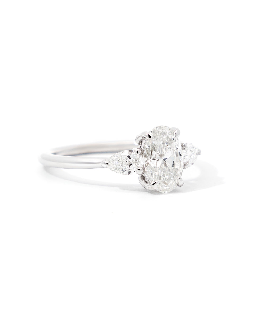 Oval and Pear Diamond Engagement Ring
