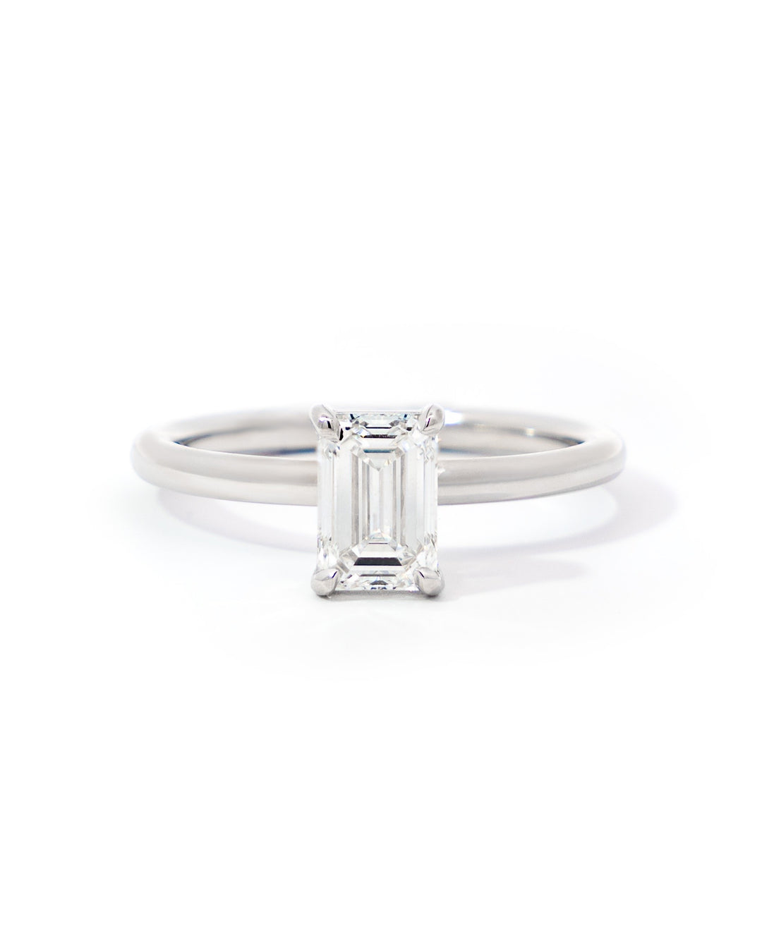 Solitaire Emerald Diamond Engagement Ring