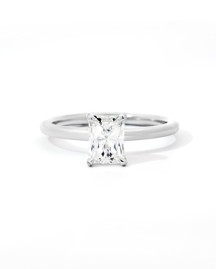 Solitaire Elongated Radiant Diamond Engagement Ring