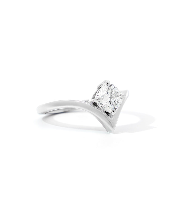 Square Cushion Diamond Contemporary Engagement Ring