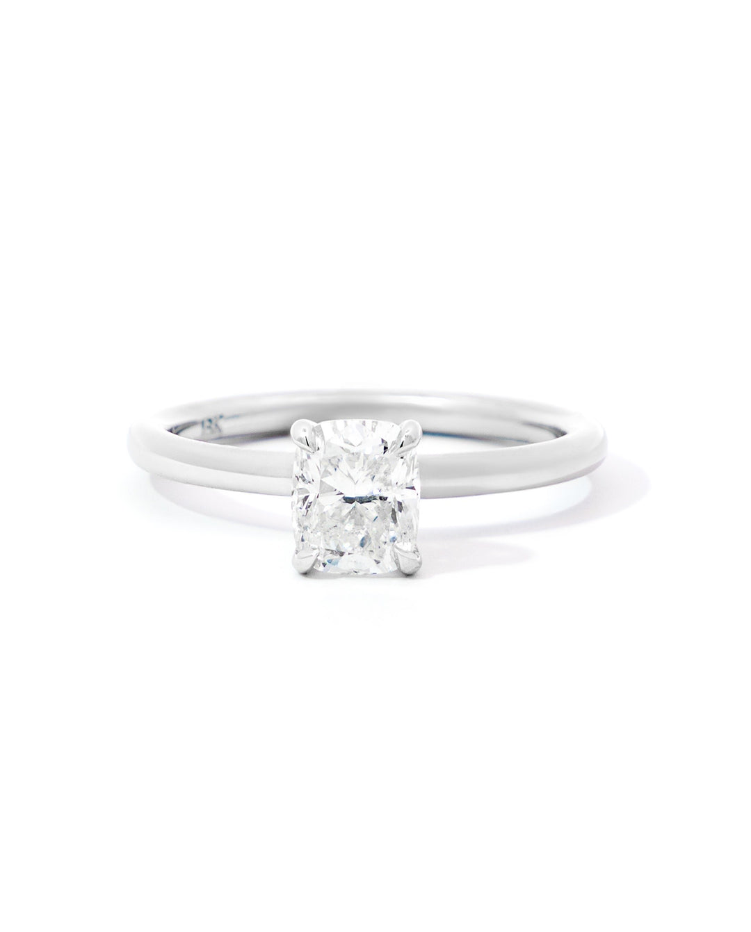 Elongated Cushion Diamond Contemporary Engagement Ring