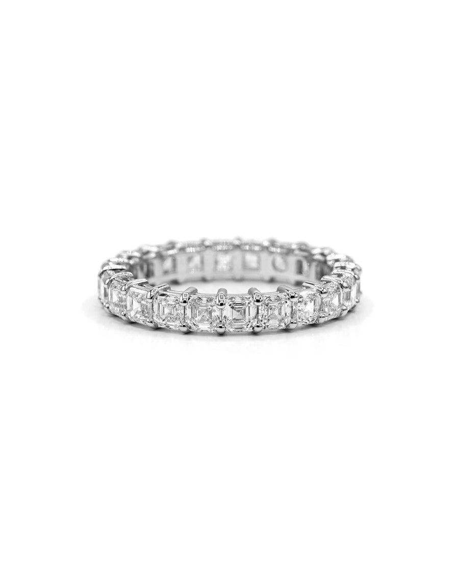 Víya Asscher Shape Diamond Eternity Ring White Gold 14K