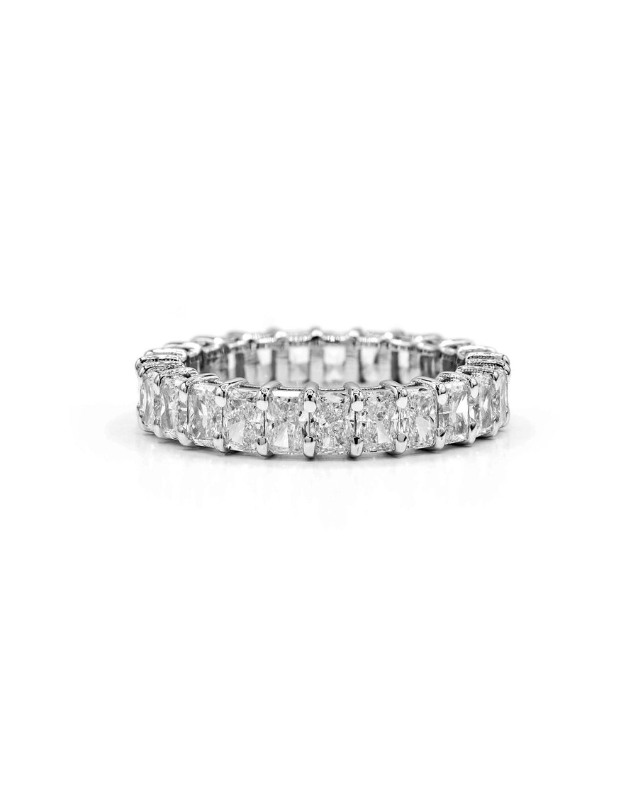 Víya Radiant Shape Diamond North to South Vertical Eternity Ring White Gold 14K