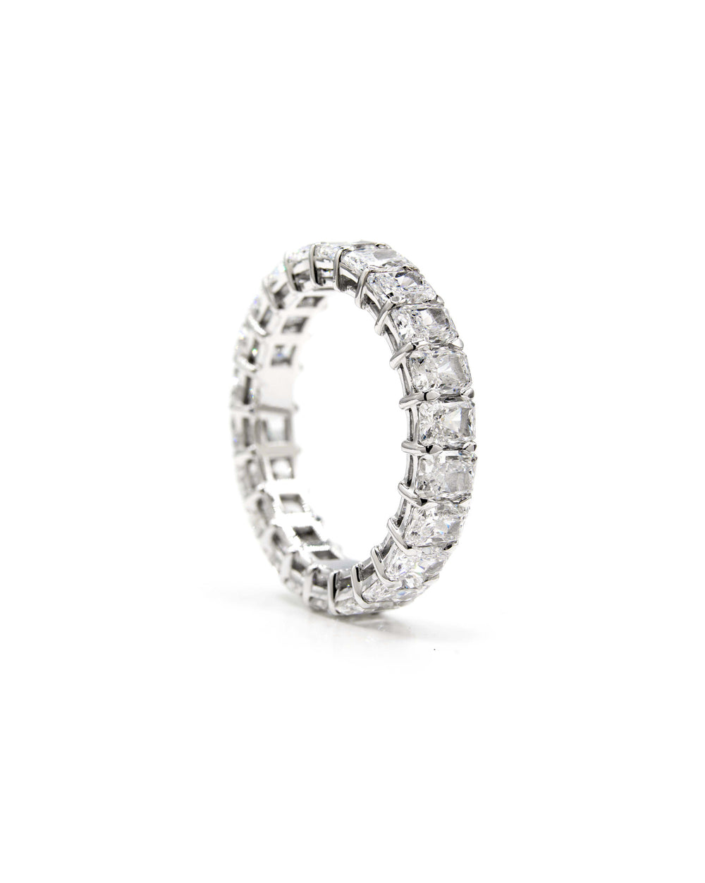 Víya Radiant Shape Diamond North to South Vertical Eternity Ring White Gold 14K