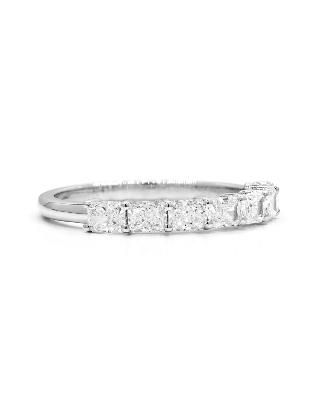 Radiant Diamond 7-Stone East to West 1 Carat White Gold Ring