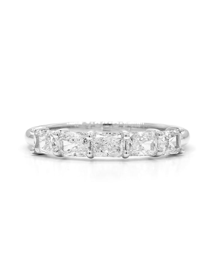Radiant Diamond 7-Stone East to West 1 Carat White Gold Ring