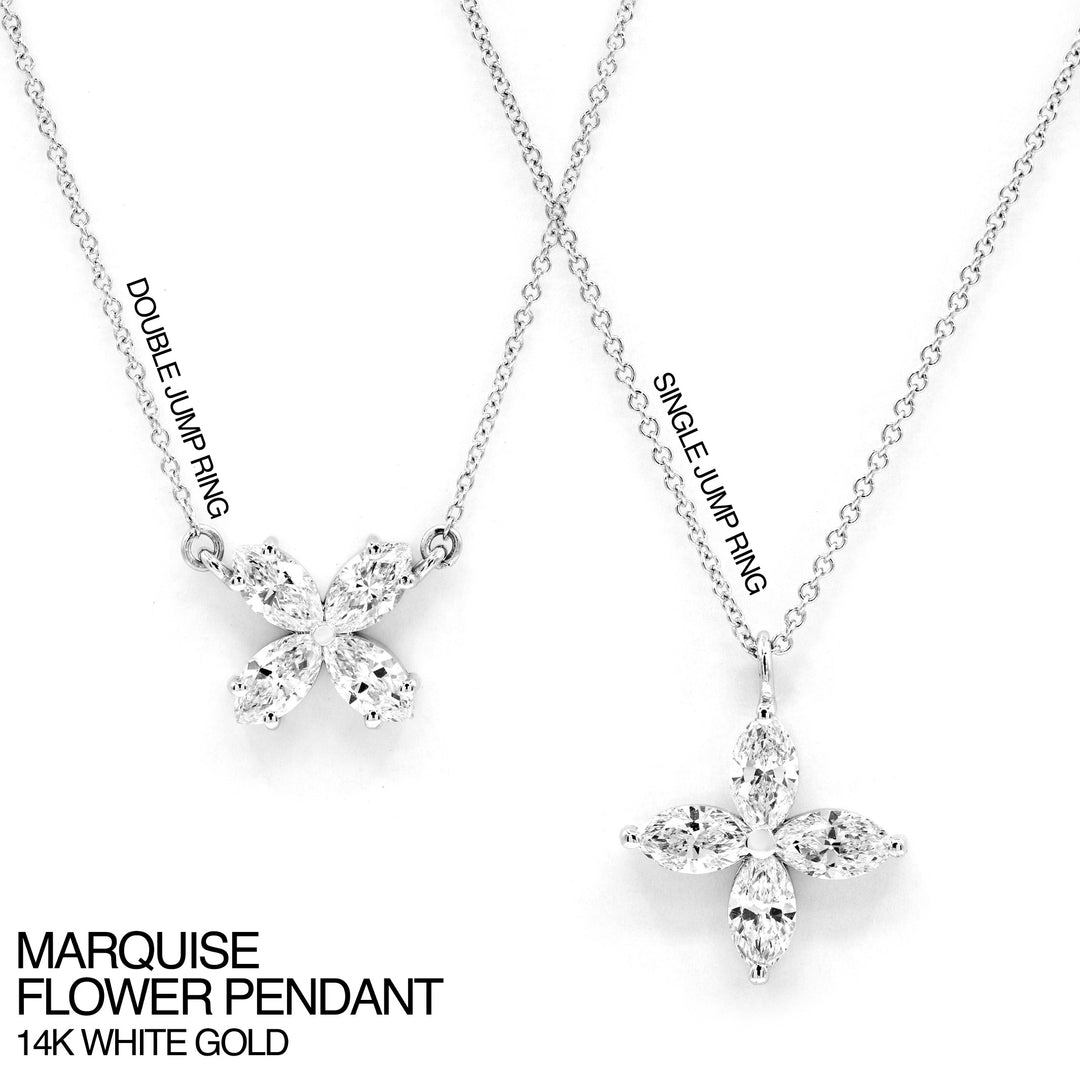 Marquise Diamond Flower Pendant