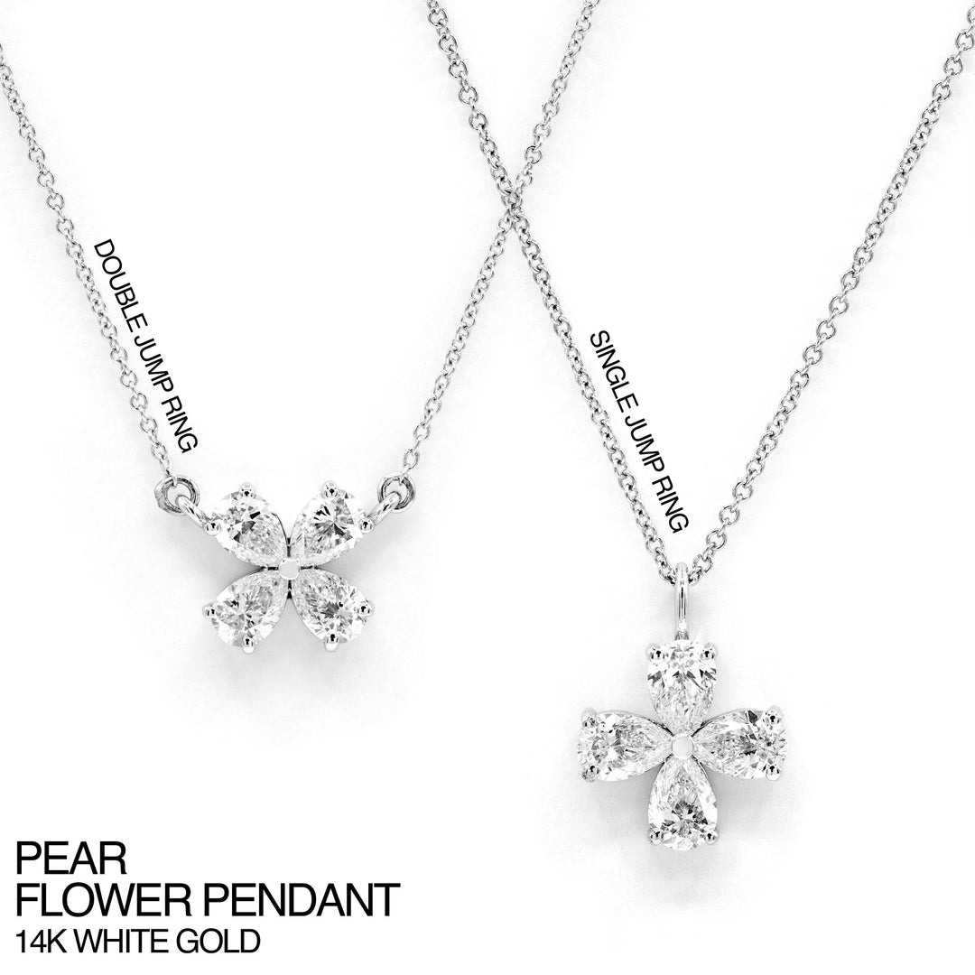 Pear Diamond Flower Pendant