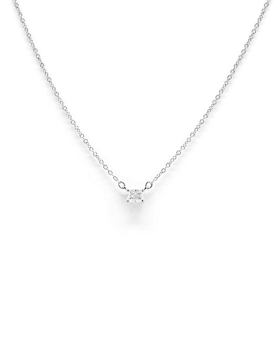Víya Radiant Shape Diamond Pendant Necklace 14K White Gold