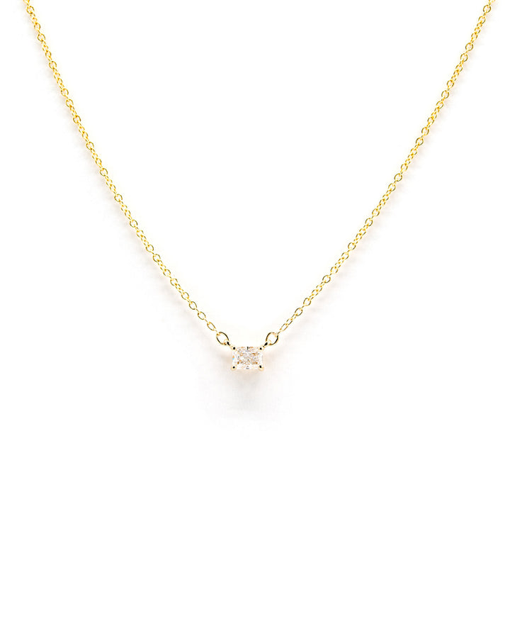 Víya Radiant Shape Diamond Pendant Necklace 14K Yellow Gold