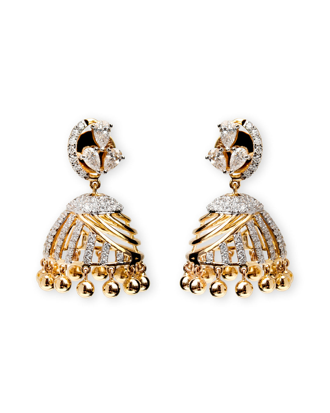 Pear Diamond Jhumka - Víya Jewelry Heritage Collection