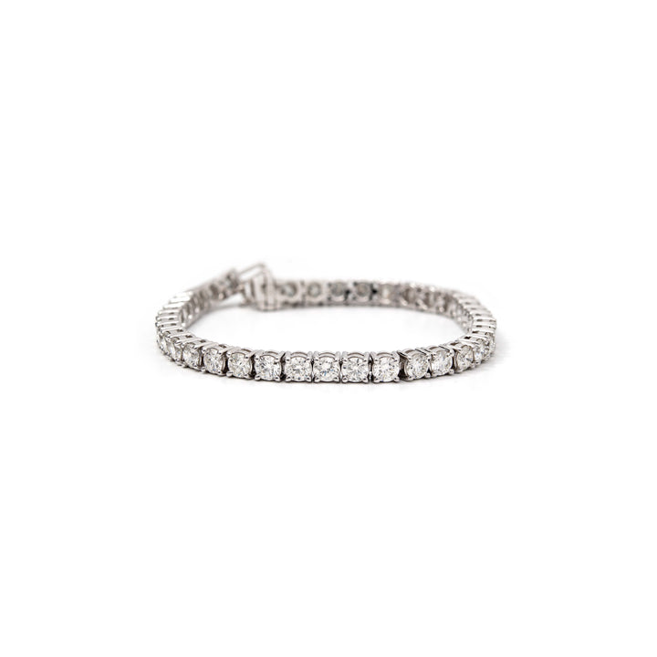 Víya Round Diamond Tennis White Gold Bracelet 14K