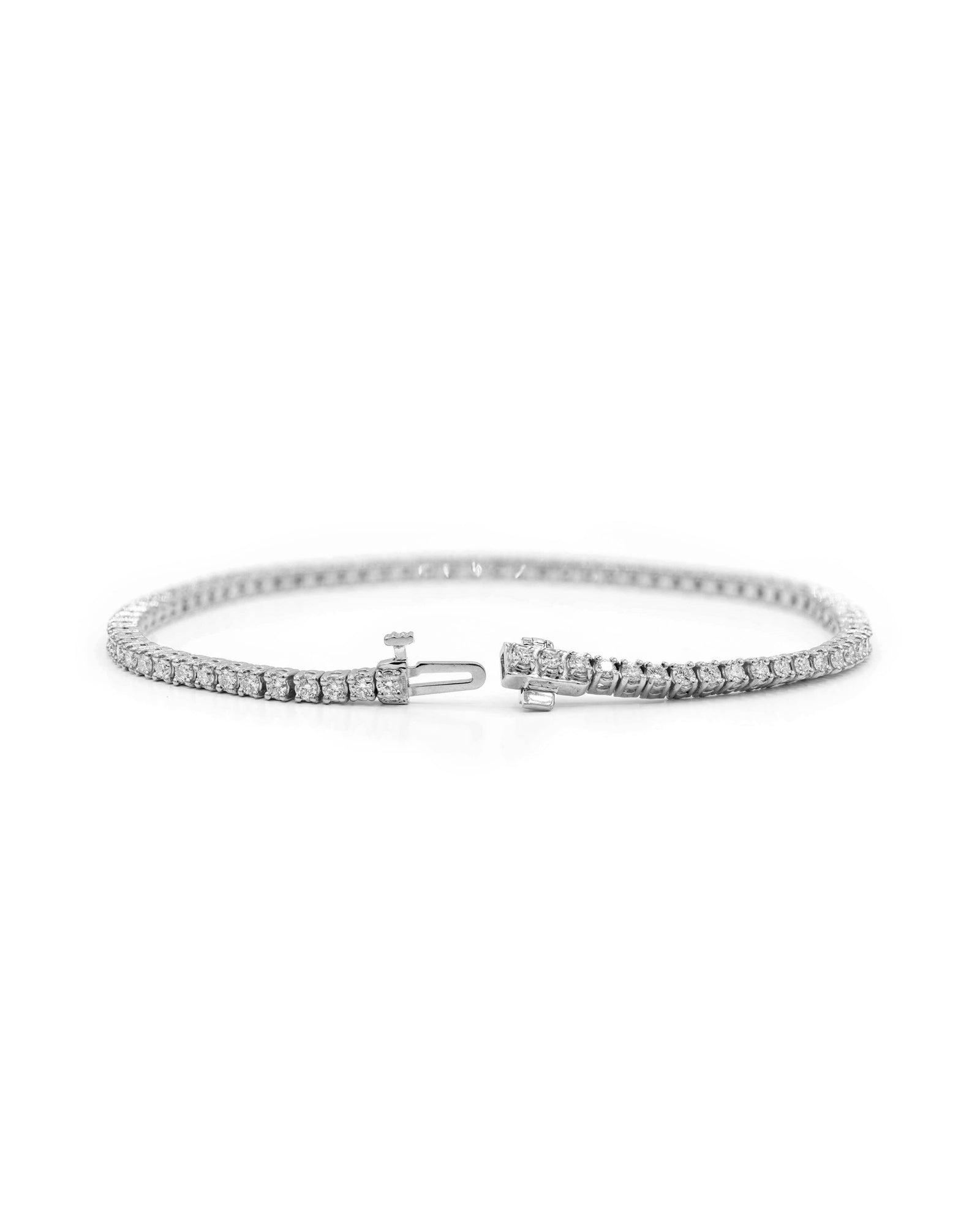 Víya Round Diamond Tennis White Gold Bracelet 14K