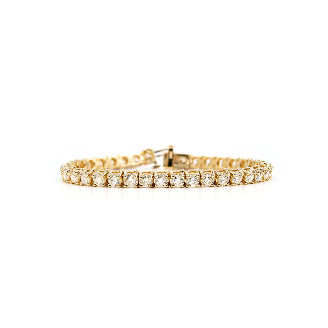 Víya Round Diamond Tennis Yellow Gold Bracelet 14K