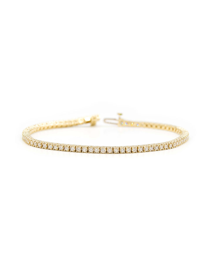 Víya Round Diamond Tennis Yellow Gold Bracelet 14K