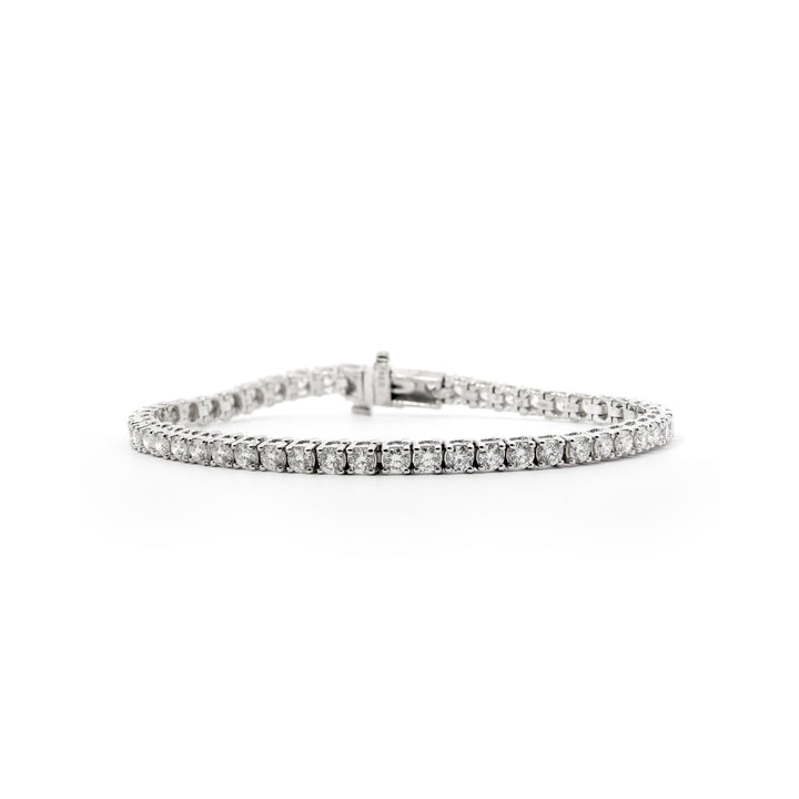 Víya Round Diamond Tennis White Gold Bracelet 14K
