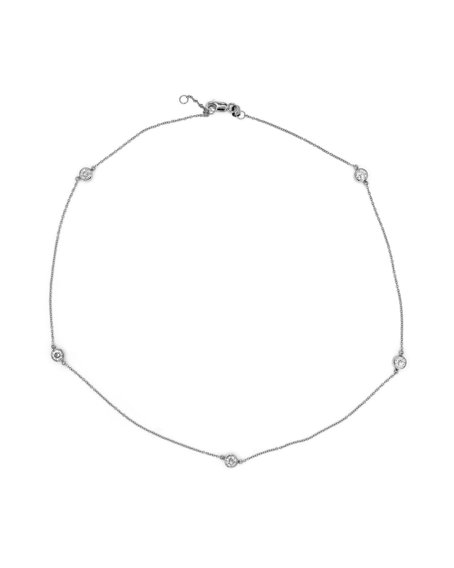 Víya Round Diamond Bezel 5-Stone Choker White Gold 14K