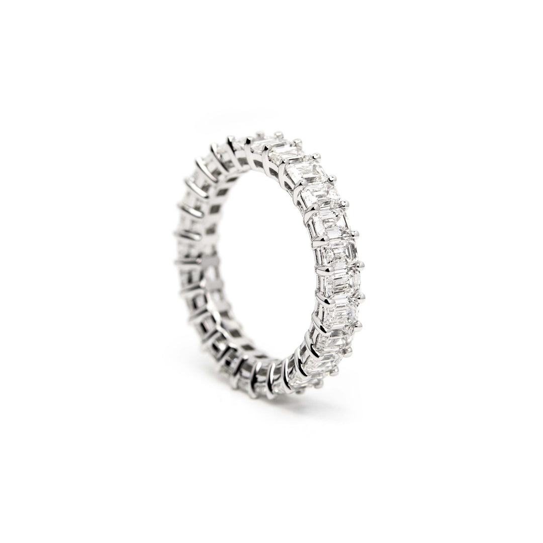 Emerald Diamond 3 Carat "North-to-South" Eternity Ring | Víya – Víya ...