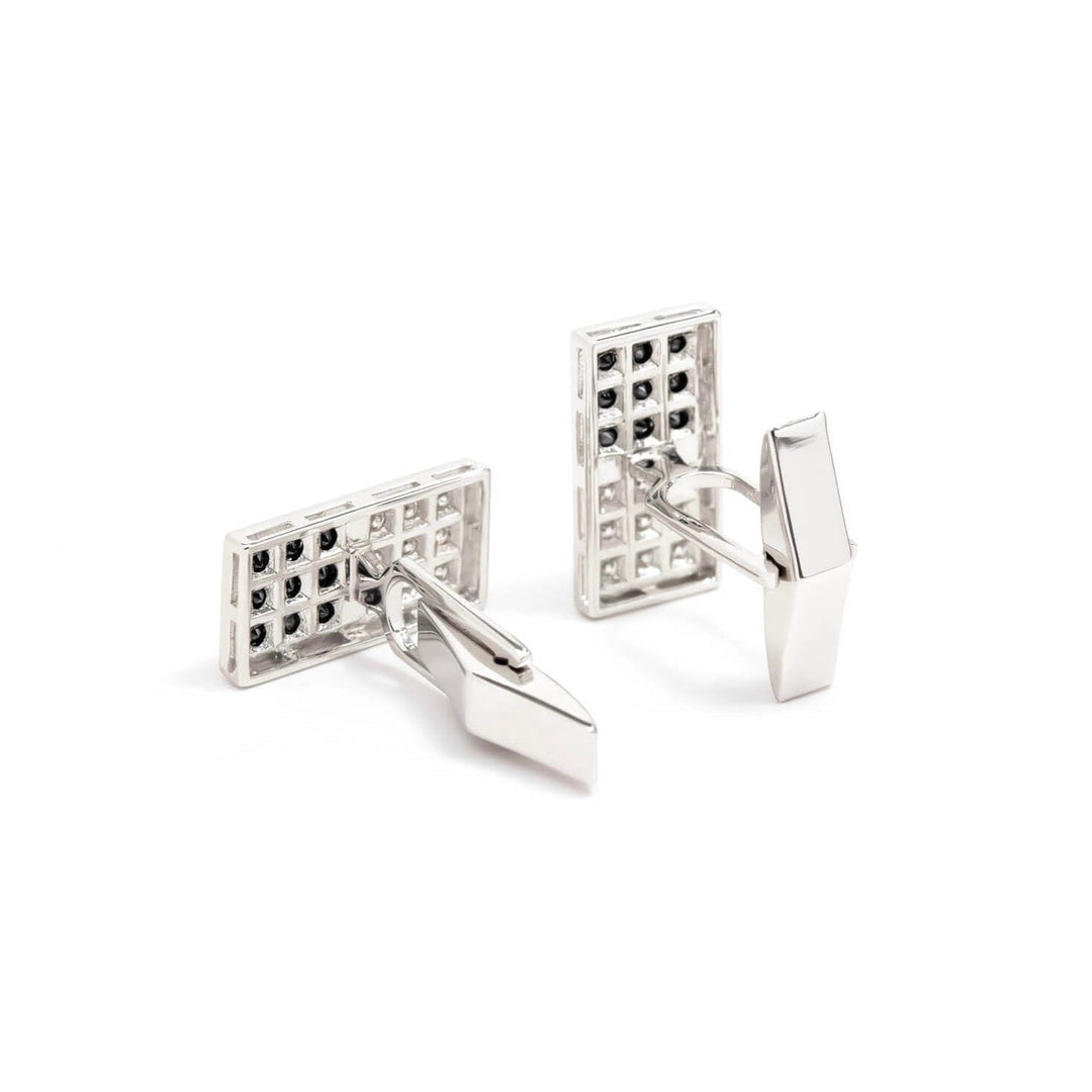 Víya Black and White Diamond "Domino" Cufflinks White Gold 14K