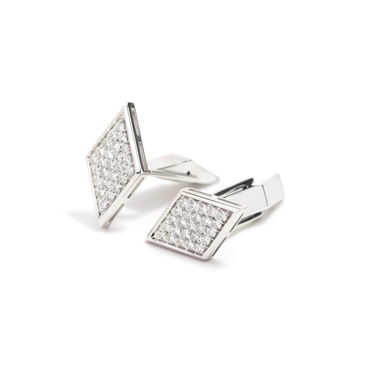 Víya White Diamond Diamond Cufflinks White Gold 14K