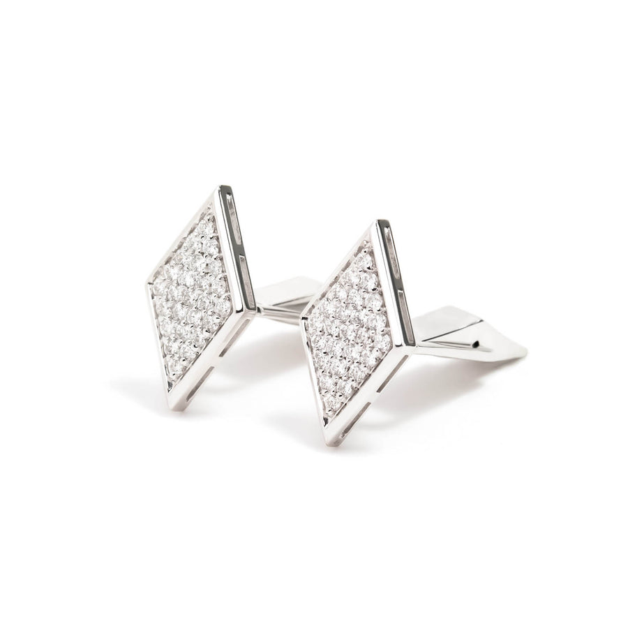 Víya White Diamond Diamond Cufflinks White Gold 14K