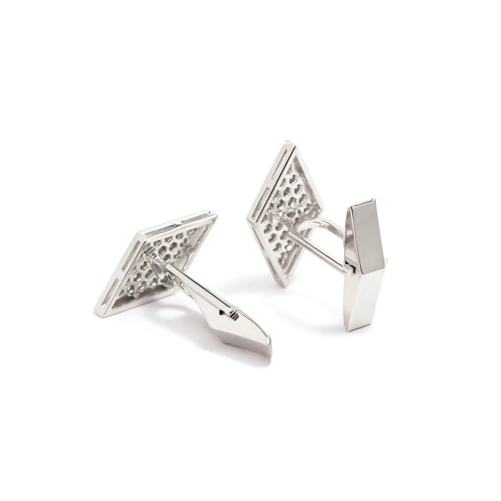 Víya White Diamond Diamond Cufflinks White Gold 14K