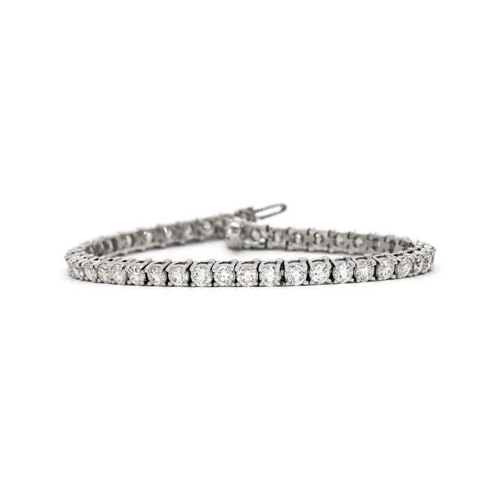 Víya Round Diamond Tennis White Gold Bracelet 14K