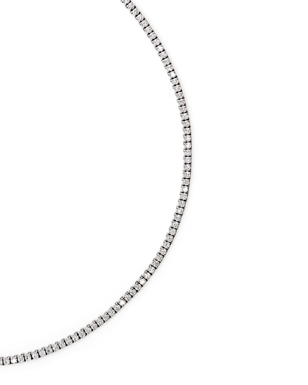 Víya Round Diamond Tennis Necklace Small White Gold 14K