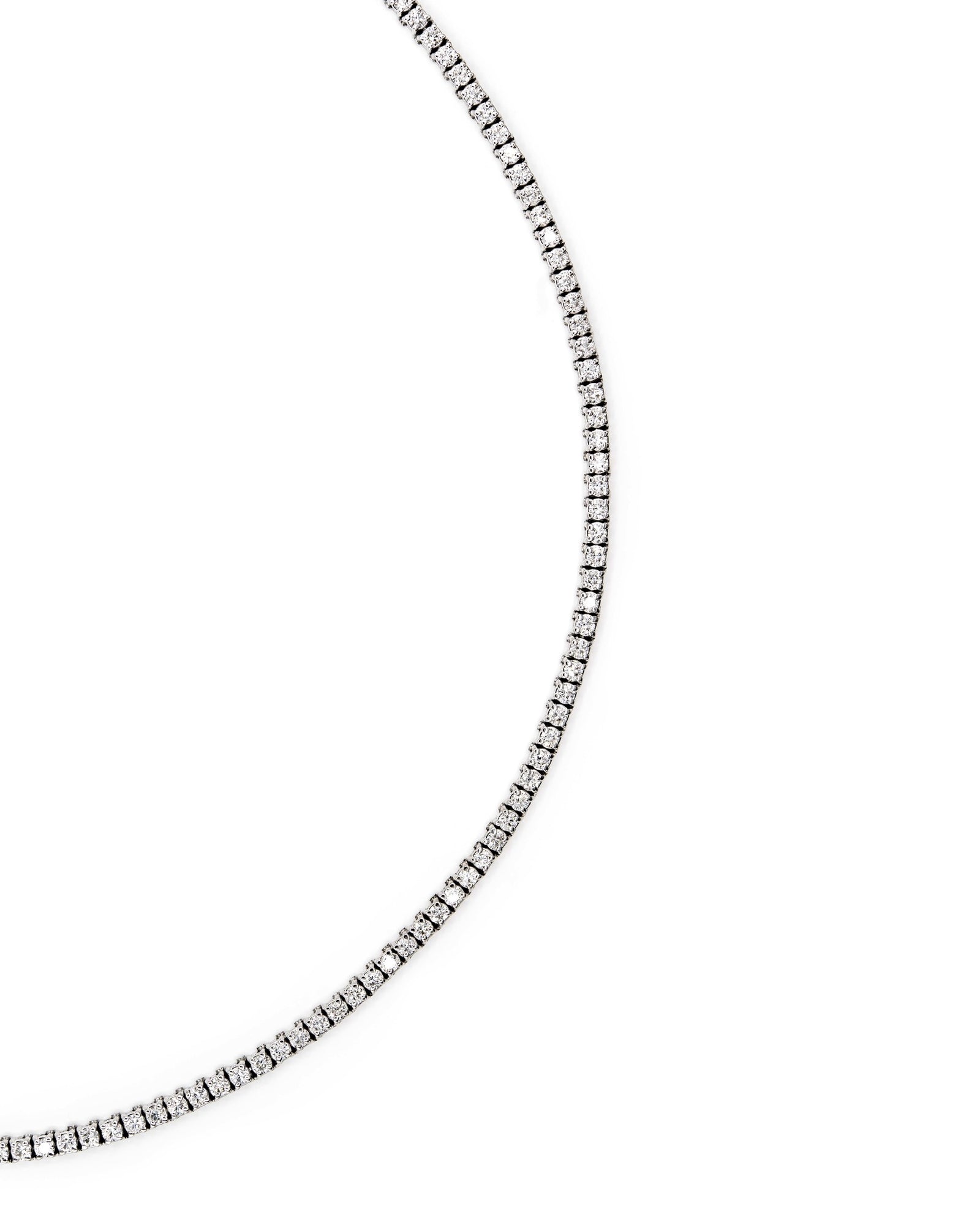 Víya Round Diamond Tennis Necklace Small White Gold 14K