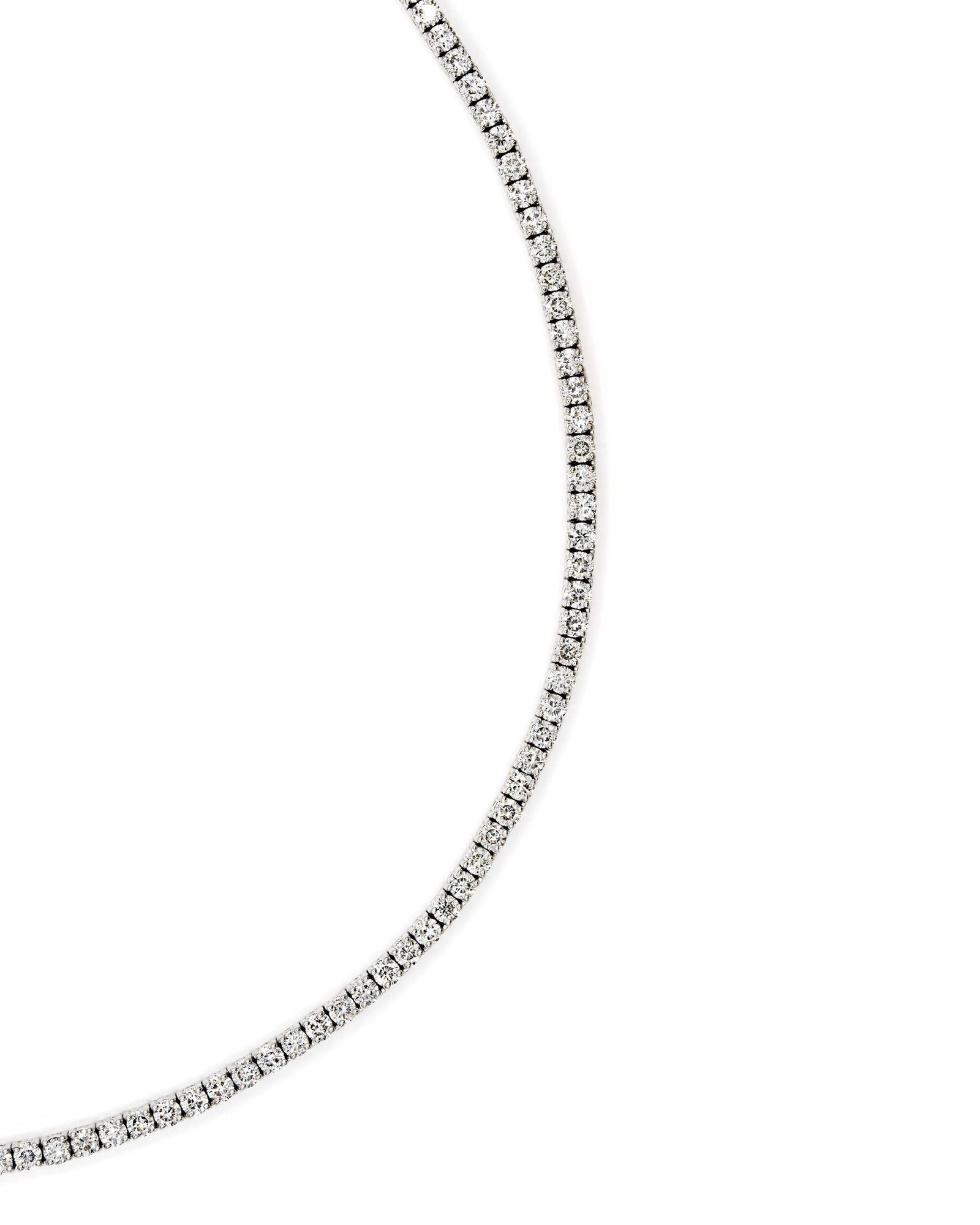 Víya Round Diamond Tennis Necklace Medium White Gold 14K