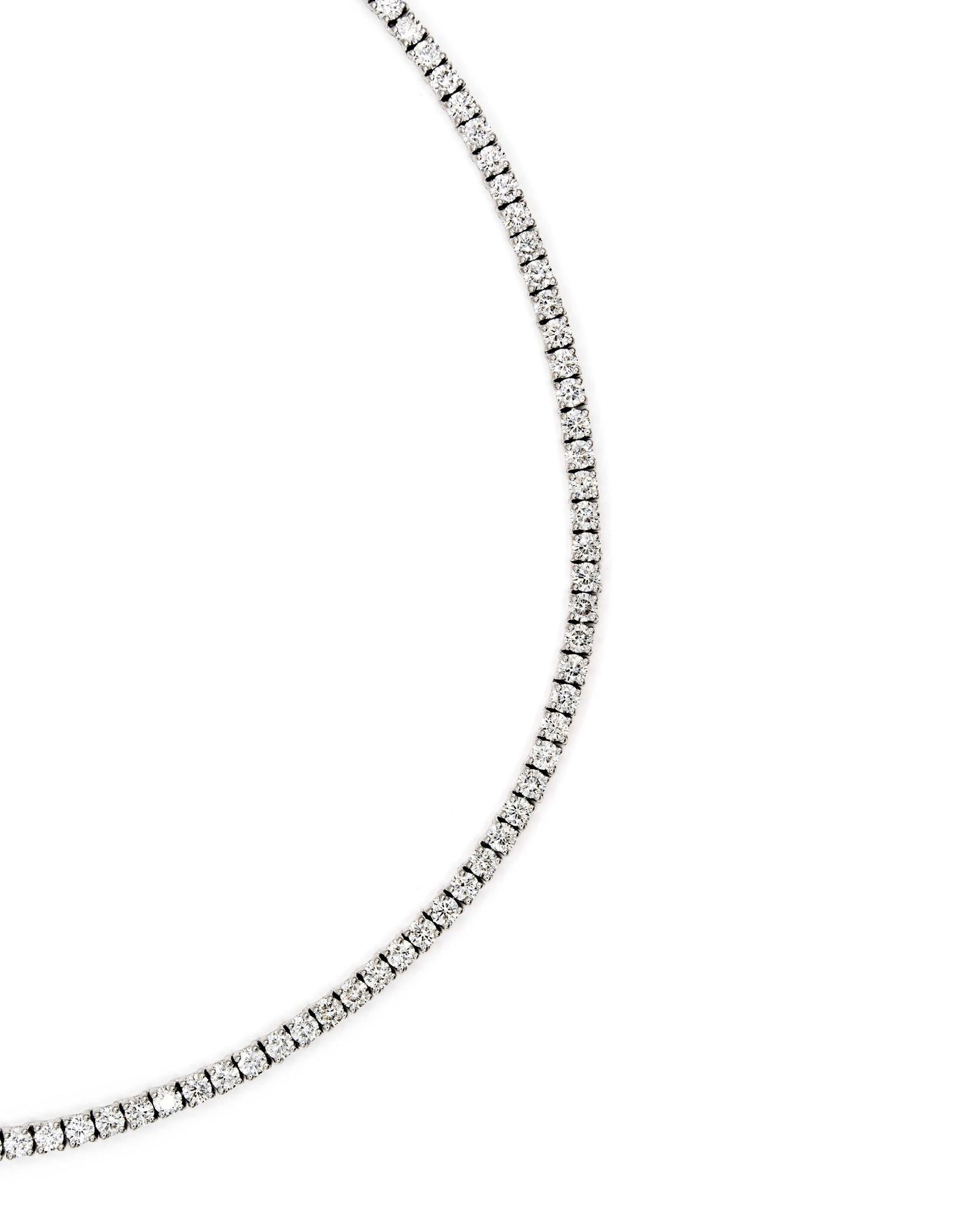 Víya Round Diamond Tennis Necklace Large White Gold 14K