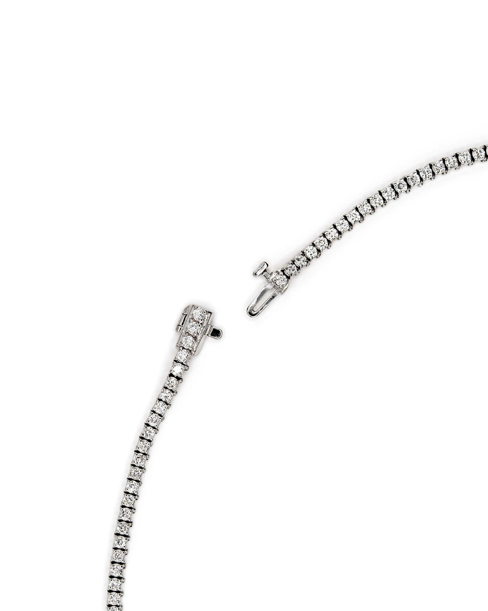 Víya Round Diamond Tennis Necklace Small White Gold 14K